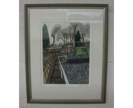 Framed and mounted coloured lithograph by Michael Atkin no. 4/60 'The Lovers', signed by the artist (Scarborough artist)