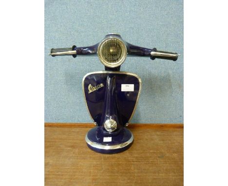 A blue Vespa table lamp 