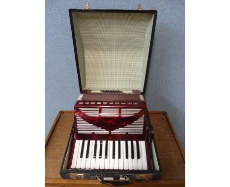 A Bandmaster Sonata piano accordion, cased 