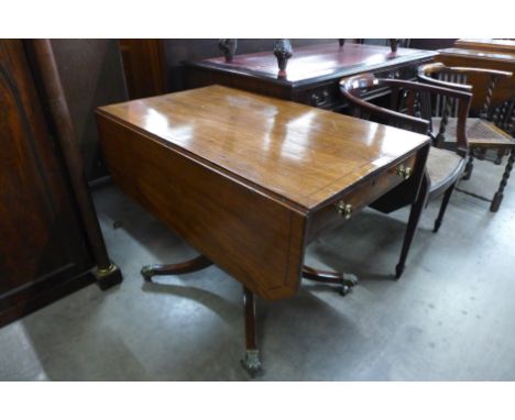 A Regency inlaid mahogany drop-leaf sofa table 