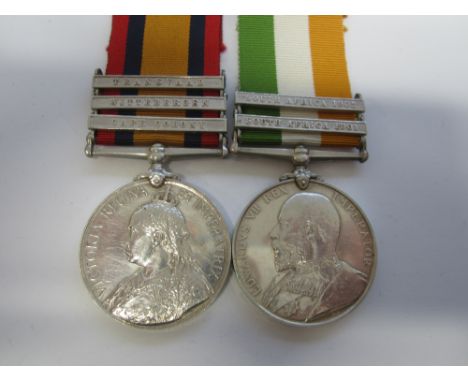 Pair to Sergeant G.Grant, Worcestershire Regiment,Queen's South Africa 1899-1902, three bars, Cape Colony, Wittebergen, Trans