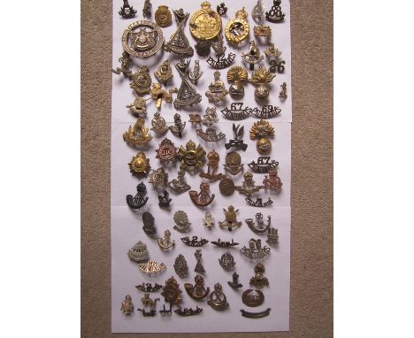 Indian Army Other Ranks' Cap Badges,Forty plus examples, mainly 1903-1922 and 1922-1947, in gilding and white metal, cast bra