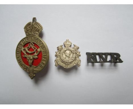 Nilgiri Volunteer Rifles &amp; Nilgiri Malabar Battalion Insignia,The first being a die-cast white metal pagri badge, Imperia