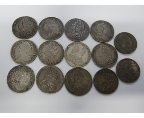 Sixpences,1690, 1697, 1711, 1723, 1728, 1739, 1745, 1746 LIMA, 1757, 1787 (2), 1817, 1821, 1834.  Some with a few scratches o