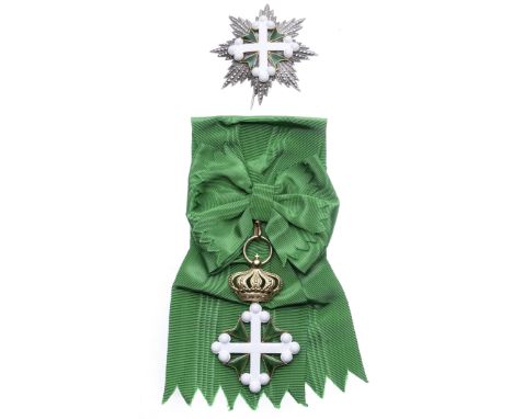 Italy,Order of St.Maurice and St.Lazarus, First Class set of insignia, comprising sash badge and breast star, in gilt metal, 