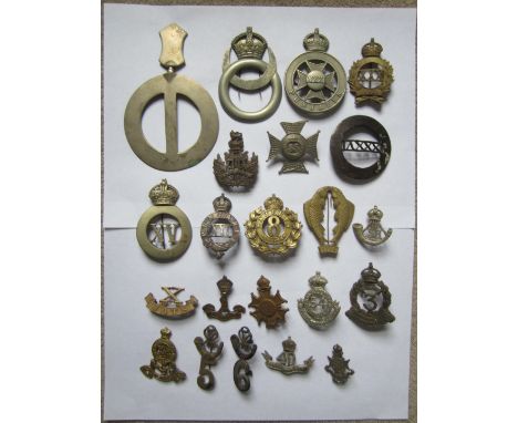 Indian Army Other Ranks Headdress Badges,1st Brahmans (two patterns), 2nd QVO Rajputs (fastener a/f), 3rd Brahmans, 5th Light