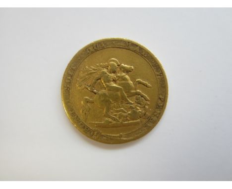 George III,Sovereign, 1817, laureate head right, coarse hair, R.St George and dragon (S.3785).  Generally fine. (1)This lot i