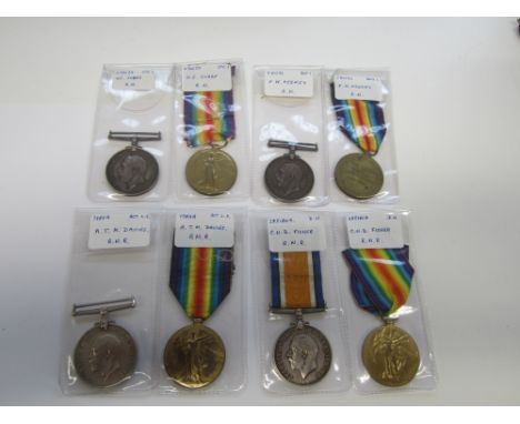 British War and Victory Medal Pairs,(20518D.A. C.H.B.Fisher. D.H. R.N.R.; J.81292 F.H.Feeney. Boy.1 R.N.; K.34629 H.E.Sharp. 