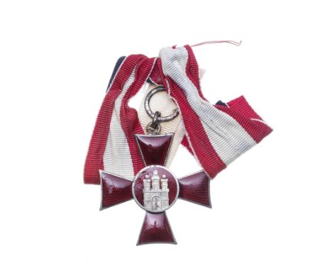 Germany,Hamburg, Hanseaten Cross, in silver and enamel. Good very fine. (1)This lot is subject to the following lot symbols: 