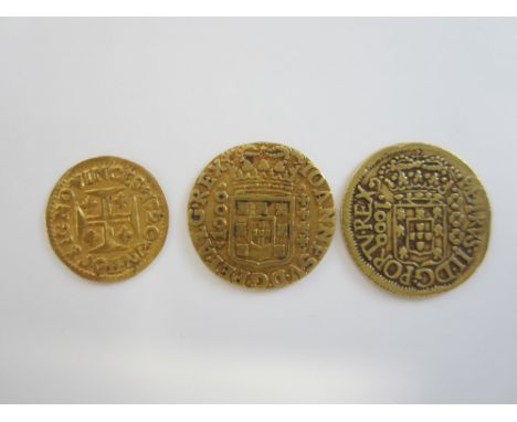 Portugal and Brazil,Portugal, 400 Reis 1720 (KM#201). 1000 1716 (KM#182). With a Brazil 1000 Reis 1700 (KM#96).  The first wi