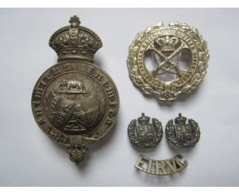Indian Army Auxiliary Forces,East India Railway Rifle Volunteer Corps, an officer's fine quality QVC period die-stamped silve