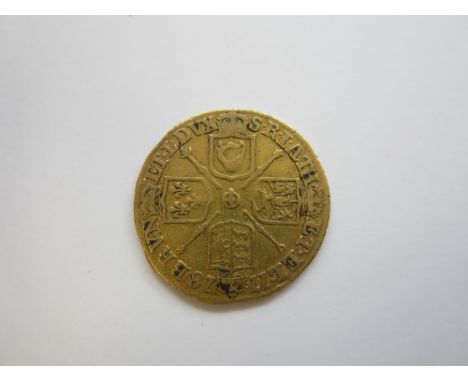 George I, 1714-27,Half Guinea, 1718, first laureate head, R.Crowned cruciform shields, sceptres in angles (S.3635).  With som