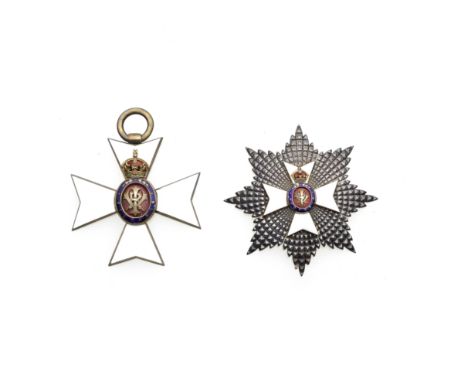 The Royal Victorian Order,Knight Grand Cross, G.C.V.O. set of insignia, comprising sash badge and breast star in gold, silver