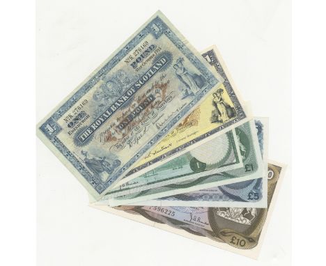Scotland, Royal Bank of Scotland,£1 (2), 31 October 1935, K 276169, 1 March 1967, Ltd, £1 (2), 15 July 1970, A/46, 2 April 19