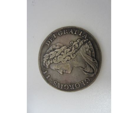 George II, 1727-60,Halfcrown, 1732, young laureate head left and draped bust left, R.Crowned cruciformed shields, roses and p