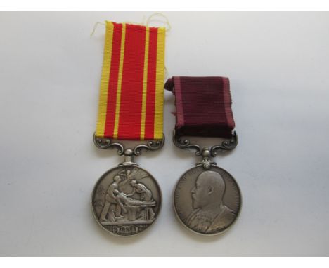 Pair to Private E.Reece, Shropshire Light Infantry,Hong Kong Plague Medal 1894, fitted with replacement scroll suspension (Pr
