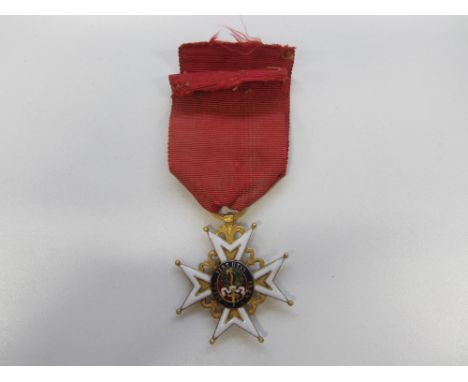 France,Order of St.Louis, breast badge in gold and enamel, an early 19th Century piece, 36mm x 36mm. Some very light enamel d