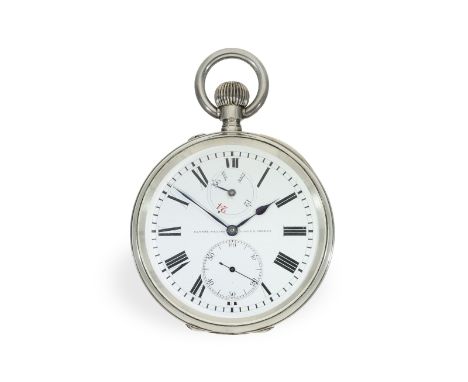 Taschenuhr: Rarität Ulysse Nardin Deck-Watch mit Chronometerhemmung und Gangreserve- Anzeige, ca. 1908: Ca. Ø 64mm, ca. 216g,