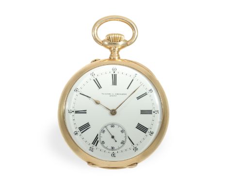 Taschenuhr: sehr gut erhaltenes Taschenchronometer von Vacheron &amp; Constantin, ca. 1905: Ca. Ø 49mm, ca. 78g, 18K Gold, gu
