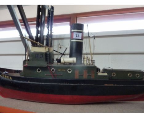 A LIVE STEAM SCALE MODEL OF THE TUG 'ST CERVIA', scratchbuilt, not tested, steam engine drives single propeller, of wooden co