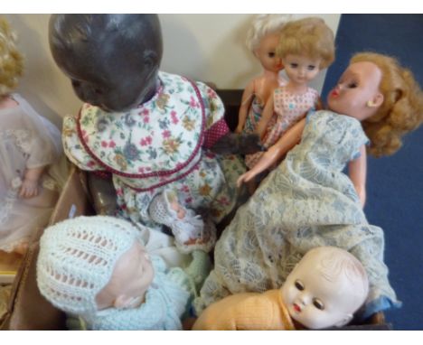 A COLLECTION OF DOLLS, all are plastic or vinyl, to include large Sarold plastic baby doll, Rosebud, Chiltern etc (7)