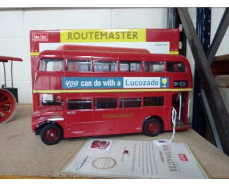 A BOXED SUNSTAR 1:24 SCALE LONDON TRANSPORT A.E.C. ROUTEMASTER BUS, No. 2908, depicts RM870 (WLT870), looks to have hardly ev