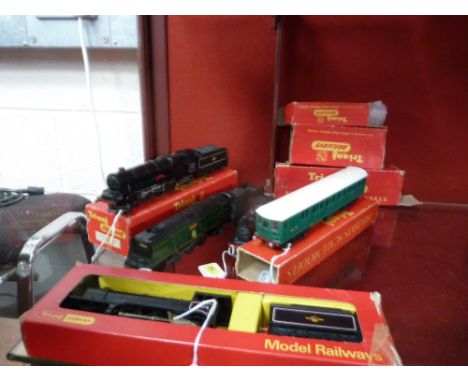 FIVE BOXED AND PART BOXED TRI-ANG RAILWAYS OO GAUGE LOCOMOTIVES AND E.M.U. MODELS, 'Biggin Hill' No.34057, B.R. green livery 