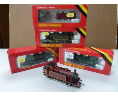 FOUR BOXED HORNBY RAILWAYS OO GAUGE TANK LOCOMOTIVES, 0-6-0, No.100, L.B.S.C. brown livery (R.353), 8751 (R.041), 0-4-0, No.1