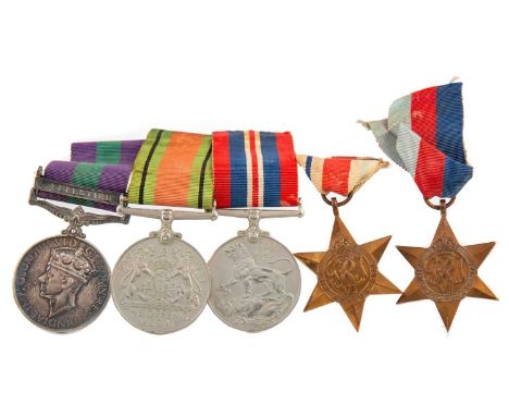 GEORGE VI GENERAL SERVICE MEDAL,with Palestine bar, awarded to 3311420 Pte. A. Purdie Highland Light Infantry, together with 