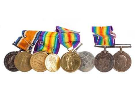 LOT OF WWI CAMPAIGN MEDALS,comprising three War and Victory duos awarded to 124079 Gnr. L. Milnes R.A., 6927 Pte. H. Walker L