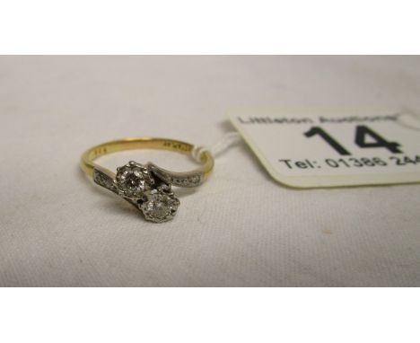 18ct gold diamond twist ring