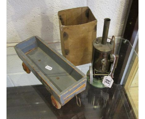 Burnac model steam engine & wooden cart