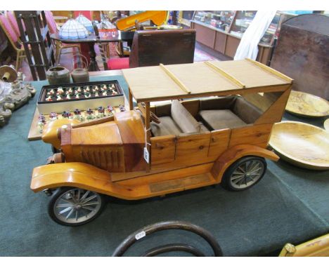 Large wooden bespoke model of vintage Rolls Royce