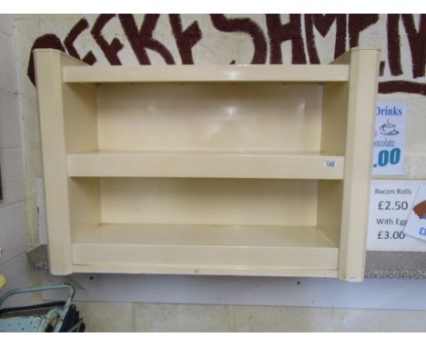 Vintage white painted metal shelves