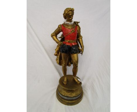 Spelter figure of 'Vasco de Gama' in original paint (Height 63cm)