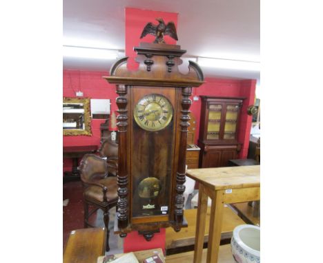 Victorian mahogany wall clock in good working order