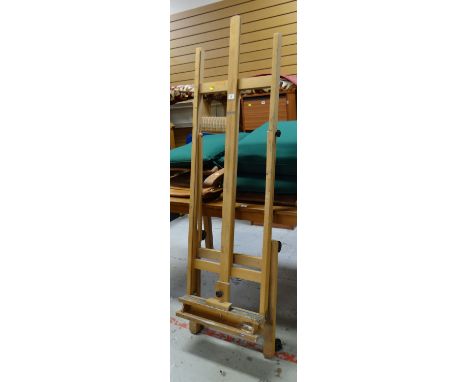 FLOOR STANDING LIGHT WOOD ARTISTS EASEL (belonged to artist George Little)
