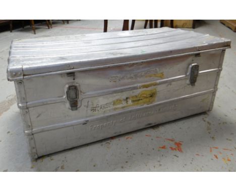 ZARGES METAL CABIN TRUNK 'Property of Lufthansa, Hamburg'