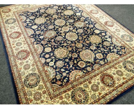 LARGE BLUE GROUND CARPET, 240 x 237cms