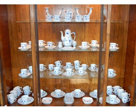 Bing & Grondahl blue fluted porcelain part coffee set and tea service, to include 24 coffee cans, 20 saucers, 22 coffee cups,