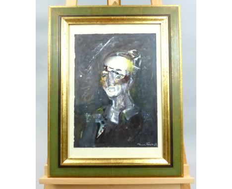 Pordenone Montanari, L A Bretone, head and shoulders portrait, gouache, signed and dated '93 lower right, 41 x 30cm 