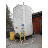 Quality stainless steel waste water tank, 6500 gal, 9 ft diameter x 12 ft __LOCATED: OUTSIDE