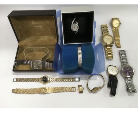 A collection of watches , various makes including Rotary, DKNY, Longines, Michael Kors and others.