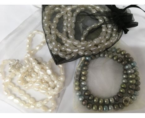 Three Pearl necklaces