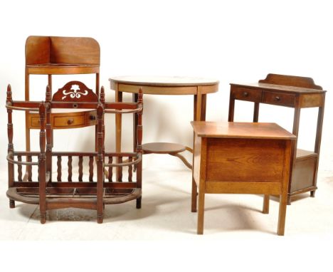 A collection of 19th century Georgian and later furniture comprising of a mahogany centre table, an Edwardian early 20th cent