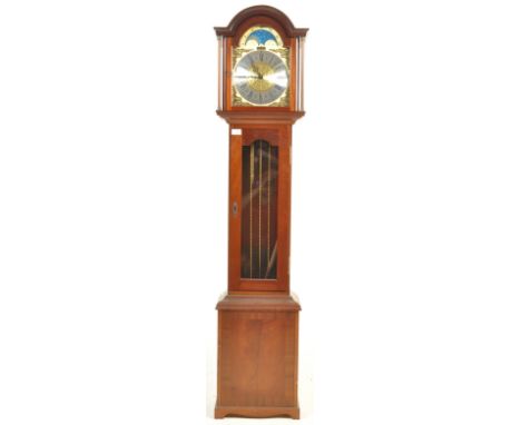 A vintage late 20th century longcase / grandfather clock of small form by Richard Broad of Bodmin Cornwall. The clock having 