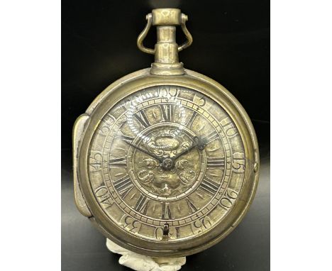 An 18th century silver pocket watch, with champlevé dial, the fusee movement engraved Quare, London, 5.5 cm diameter Provenan