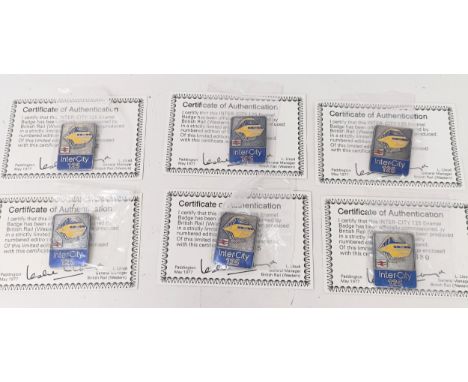 Six scarce Intercity 125 enamel badges, with certificates, limited to an edition of 1,000 issued