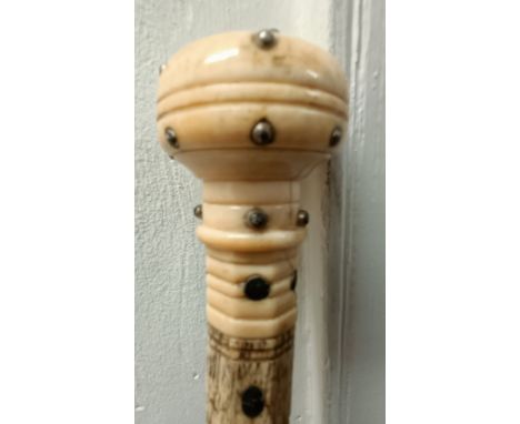 A 19th century whale bone walking stick, 85 cm Provenance: Part of a single owner collection of walking sticks and related it