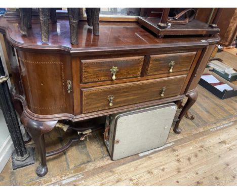 A mahogany sideboard 140 cm wide and assorted furniture (qty)pair of two drawer chests, a trunk, a mirror